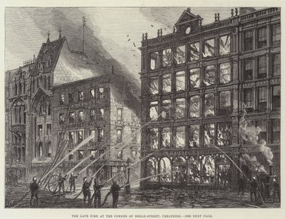 The Late Fire at the Corner of Bread-Street, Cheapside by Frank Watkins